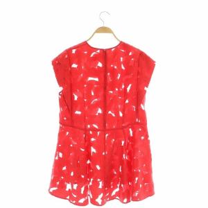 ADORE 23SS シアーボタニカルジャガードブラウス ノースリーブ 38 赤 レッド