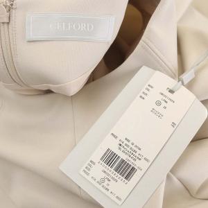 CELFORD フィットフレアポンチワンピース ミモレ丈 ロング 五分袖 36 ライトピンク