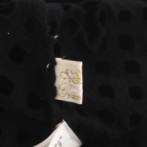 Grace Class カットワークメッシュトップス カットソー 七分袖 36 黒 ブラック