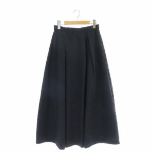22AW エンボスフレアスカート ロングスカート 38 黒 ブラック