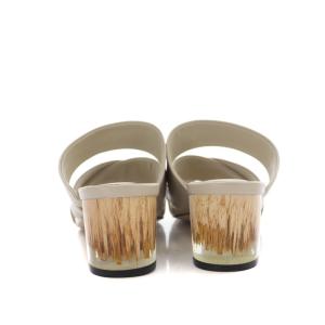 Diagram GRACE CONTINENTAL 22SS クリアヒールクロスサンダル チャンキーヒール スクエアトゥ レザー 37 23.5cm ベージュ 0322172507