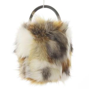 GRACE CONTINENTAL ファーバケツバッグ ハンドバッグ フォックスファー ダークブラウン 18382502