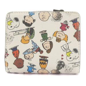 MARC JACOBS ザ・マークジェイコブス PEANUTS whitemulti 二つ折り財布 レザー 総柄 ロゴ 白 ホワイト マルチカラー