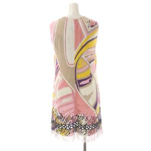 Emilio Pucci プッチ柄 リネンスパンコールワンピース 36 マルチカラー