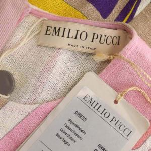 Emilio Pucci プッチ柄 リネンスパンコールワンピース 36 マルチカラー