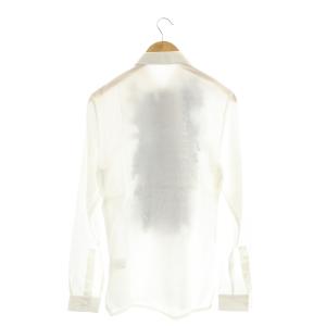KRISVANASSCHE クロコダイル柄 長袖シャツ ボタンダウン ラメ 44 白 黒 ホワイト ブラック