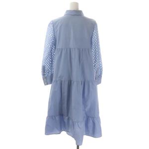 Diagram GRACE CONTINENTAL 22SS シャツカラー ワンピース ひざ丈 長袖 36 水色 ライトブルー