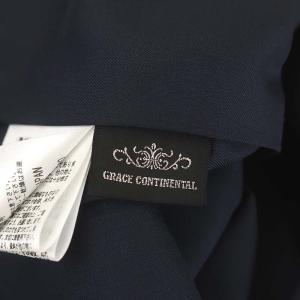 GRACE CONTINENTAL 21AW コード刺繍タイトワンピース ロング ミモレ丈 ノースリーブ 36 紺 ネイビー