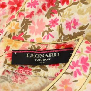 LEONARD カットソー 長袖 フラワープリント 花柄 M ピンク ベージュ