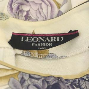 LEONARD ファッション FASHION フラワープリント ショートスリーブ トップス カットソー 半袖 総柄 マルチカラー