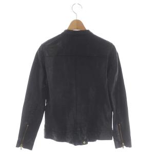 Noble ラムレザー ジャケット ライダースジャケット ジップアップ 36 黒 ブラック