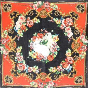 DOLCE&GABBANA スカーフ 近年モデル シルク マルチカラー