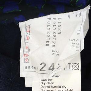 sacai バックギャザーカットソー 切替 半袖 2 紺 青 ネイビー ブルー