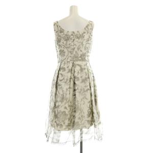 Diagram GRACE CONTINENTAL オーナメントプリントワンピース ノースリーブ ひざ丈 36 ベージュ