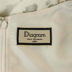 Diagram GRACE CONTINENTAL オーナメントプリントワンピース ノースリーブ ひざ丈 36 ベージュ