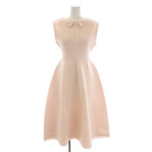 22SS 衿付きノースリーブホールガーメントワンピース ロング ミモレ丈 36 ライトピンク