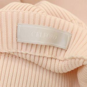 CELFORD 22SS 衿付きノースリーブホールガーメントワンピース ロング ミモレ丈 36 ライトピンク