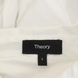 Theory 22AW Wealth Crop Classic SH シャツ ショート丈 ストレッチ 長袖 S 白 ホワイト