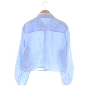 Theory 23SS Relaxed Linen Pleat SLV Shirt シャツ 長袖 リネン S ライトブルー 水色