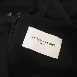 UNITED ARROWS 23SS キーネック マキシワンピース ロング ノースリーブ 36 黒 ブラック