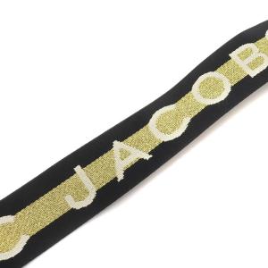 MARC JACOBS THE LOGO WEBBING STRAP バッグストラップ ショルダーストラップ ロゴ ラメ 黒 ブラック ゴールド M0014087