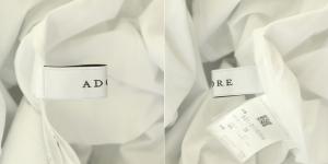 ADORE 23SS パウダータッチタフタブラウス スキッパー 七分袖 38 白 ホワイト