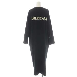 AMERICANA バックロゴ サイドジップワンピース ロング 長袖 黒 ブラック