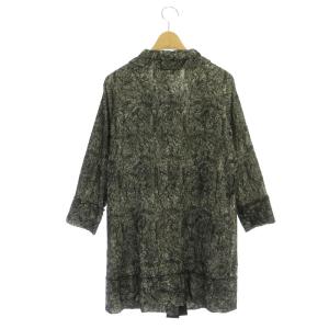 LANVIN コレクション COLLECTION ジャケット ロング 薄手 レース 刺繍 スナップボタン 36 黒 白 ブラック ホワイト