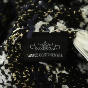 GRACE CONTINENTAL 22SS ツイーディーVニットカーディガン 長袖 36 黒 白 青 ベージュ