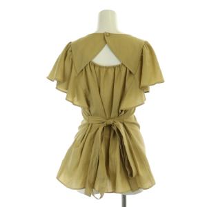 Diagram GRACE CONTINENTAL 23SS カットアウトフリルトップ ブラウス プルオーバー フレンチスリーブ Vネック リボン 36 ベージュ