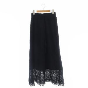 22SS クロシェニットスカート ロング マキシ丈 フレア 36 黒 ブラック