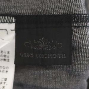 GRACE CONTINENTAL 21AW 刺繍衿デニムワンピース シャツワンピース Vネック ロング 半袖 36 黒 ブラック