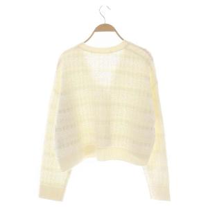 GRACE CONTINENTAL 22SS ツイーディーVニットカーディガン クロップド 長袖 36 オフホワイト