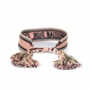 Christian Dior J’dior ブレスレット シグネチャー 刺繍 タッセル ピンク マルチカラー