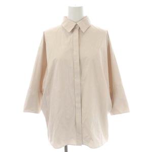 23SS クリアコットンドルマンブラウス 八分袖 チュニック丈 38 ピンクベージュ