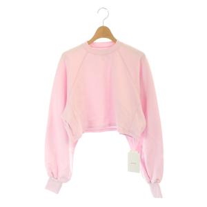 LITTLE V GUSSET SHORT SWEAT TOP トップス スウェット プルオーバー 長袖 F ピンク