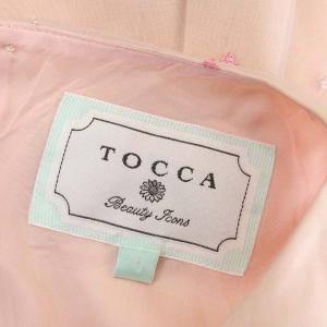 TOCCA 刺繍デザインワンピース ロング ミモレ丈 ノースリーブ ビーズリボンベルト付き 0 ピンク