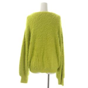 BEAUTY&YOUTH UNITED ARROWS 23AW フェザーヤーン ハイネックプルオーバー ニット セーター 長袖 黄緑 イエローグリーン