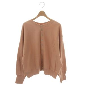for SALON 2WAYロゴスウェットスナップカーディガン 長袖 ピンクベージュ