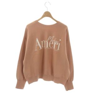 AMERICANA for SALON 2WAYロゴスウェットスナップカーディガン 長袖 ピンクベージュ