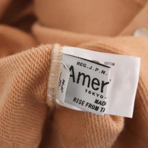 AMERICANA for SALON 2WAYロゴスウェットスナップカーディガン 長袖 ピンクベージュ
