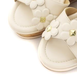 MICHAEL Michael Kors サンダル ウェッジソール 花モチーフ スタッズ ロゴ 8 25.0cm ベージュ