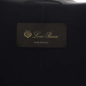 Loro Piana ロングベスト カシミヤ ラムレザー 切替 ネイビー