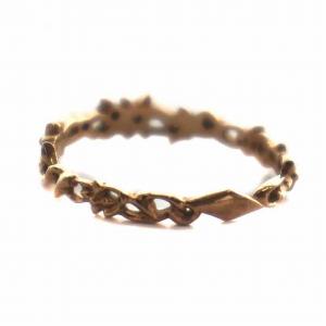 agete 指輪 リング アクセサリー 花 フラワー ダイヤモンド 0.05ct 10金 K10 11.5号 ピンクゴールド