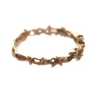 agete 指輪 リング アクセサリー 花 フラワー ダイヤモンド 0.05ct 10金 K10 11.5号 ピンクゴールド
