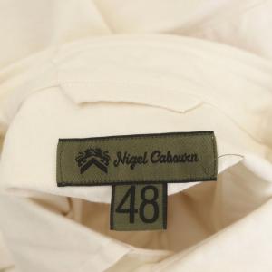 Nigel Cabourn CLASSIC BRITISH OFFICERS SHIRT コットン シャツ ステンカラー 長袖 48 アイボリー