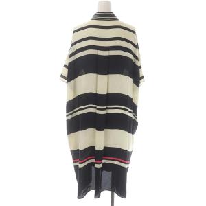 Grace Class 21AW マルチボーダーシャツドレス ワンピース 半袖 膝丈 36 黒 アイボリー ピンク