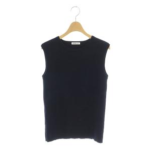 21SS RIB ノースリーブ プルオーバー ニット カットソー 紺 ネイビー