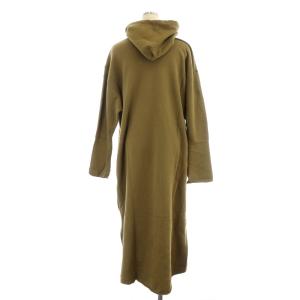 AMERICANA フードサイドZIPスウェットワンピース 長袖 ロング 裏起毛 カーキ