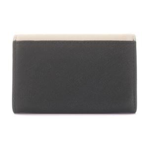 kate spade new york カードケース 名刺入れ レザー バイカラー ロゴ ベージュ 黒 ブラック PWRU5204